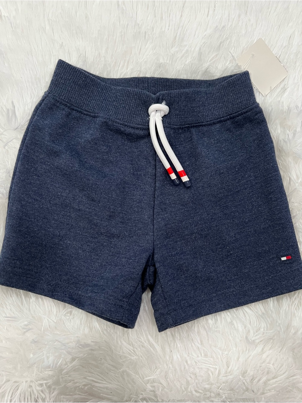 Tommy Hilfiger Navy and White Knit Baby Shorts